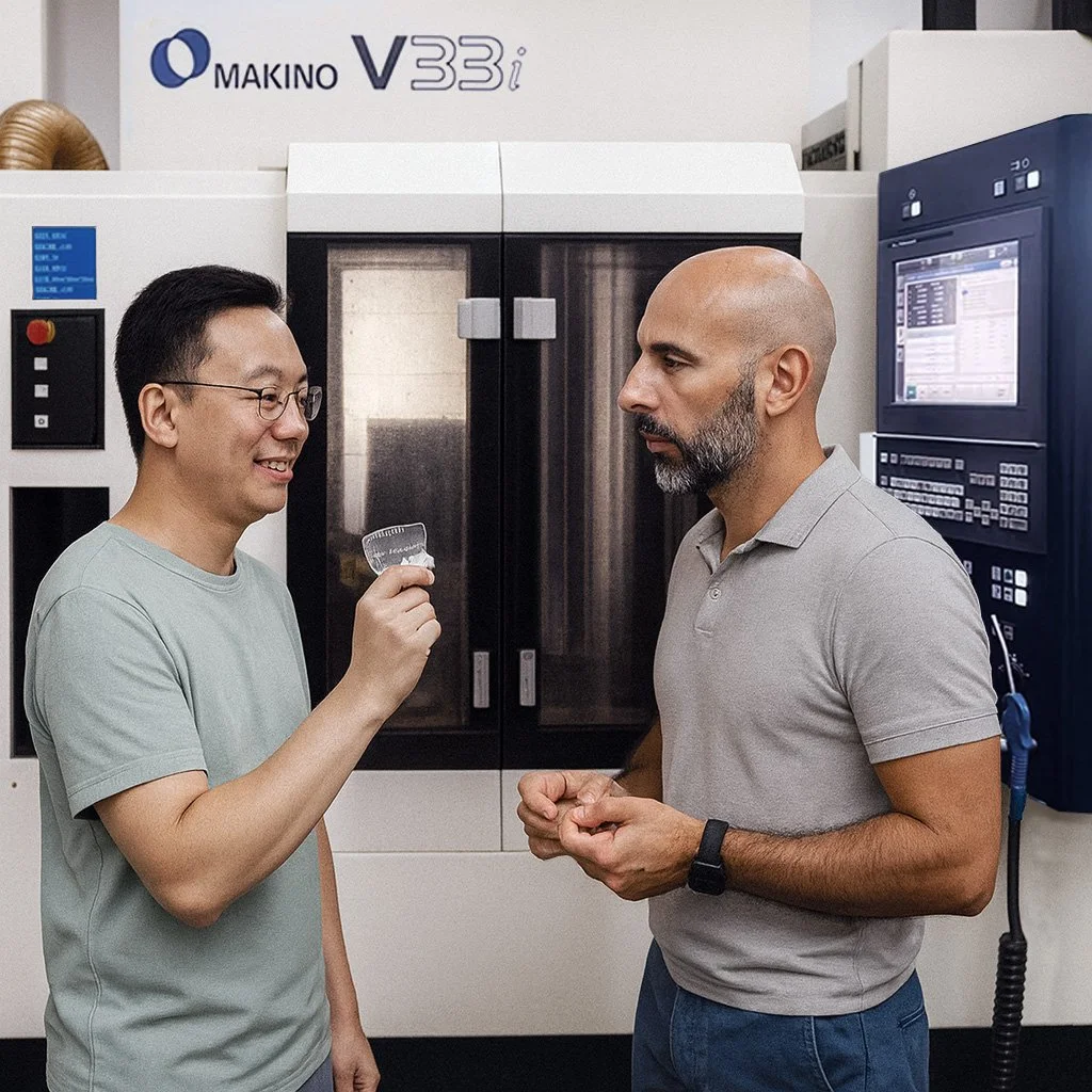 Enrico Secci durante una verifica tecnica in fabbrica
